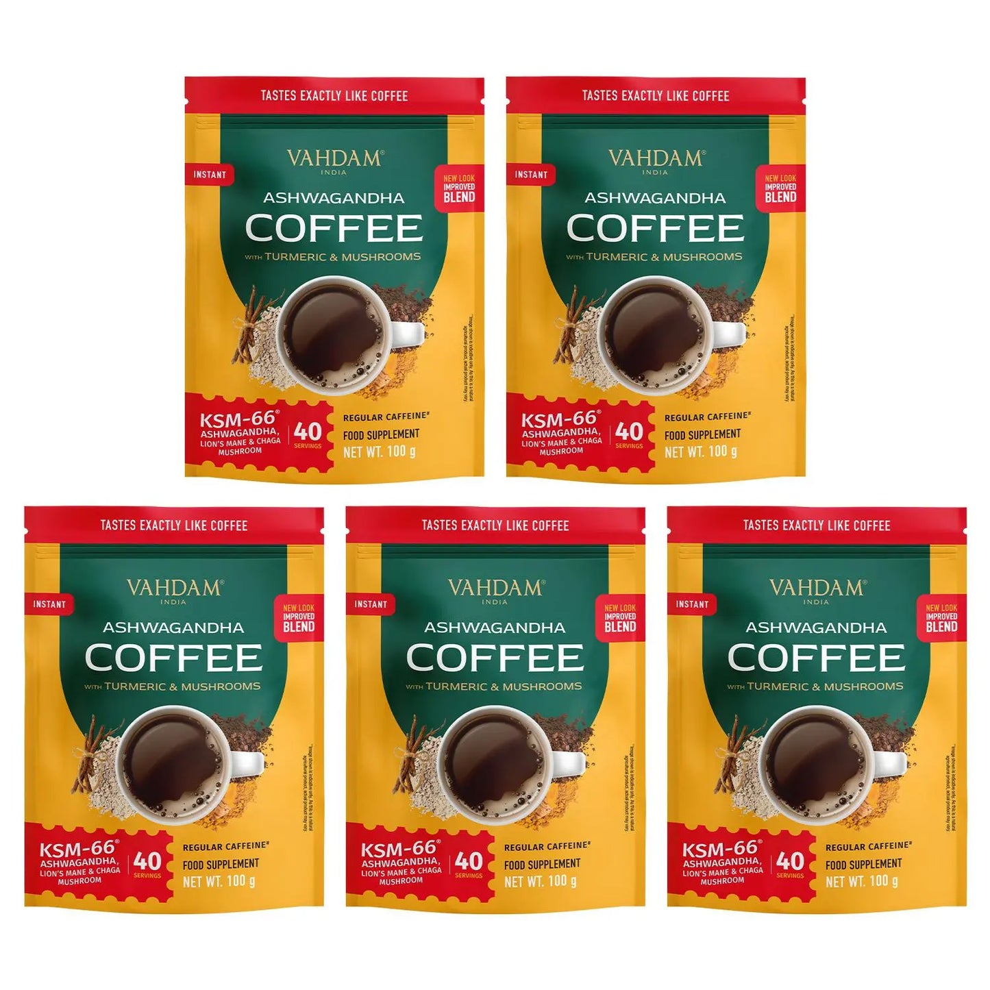 Ashwagandha Coffee with Turmeric, Lion’s Mane & Chaga – 40 Servings