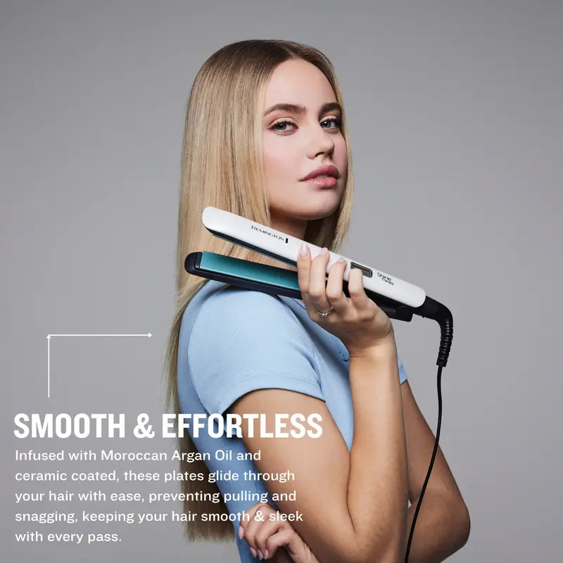 Shine Therapy Hair Straightener – Argan Oil Infused Ceramic Flat Iron with Adjustable Temperature Control