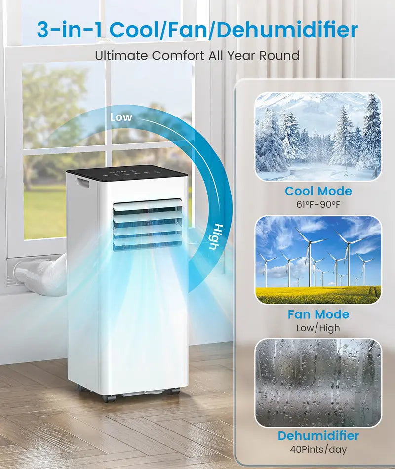Portable Air Conditioner for Bedroom, Home & Office – 4 Modes with Remote Control