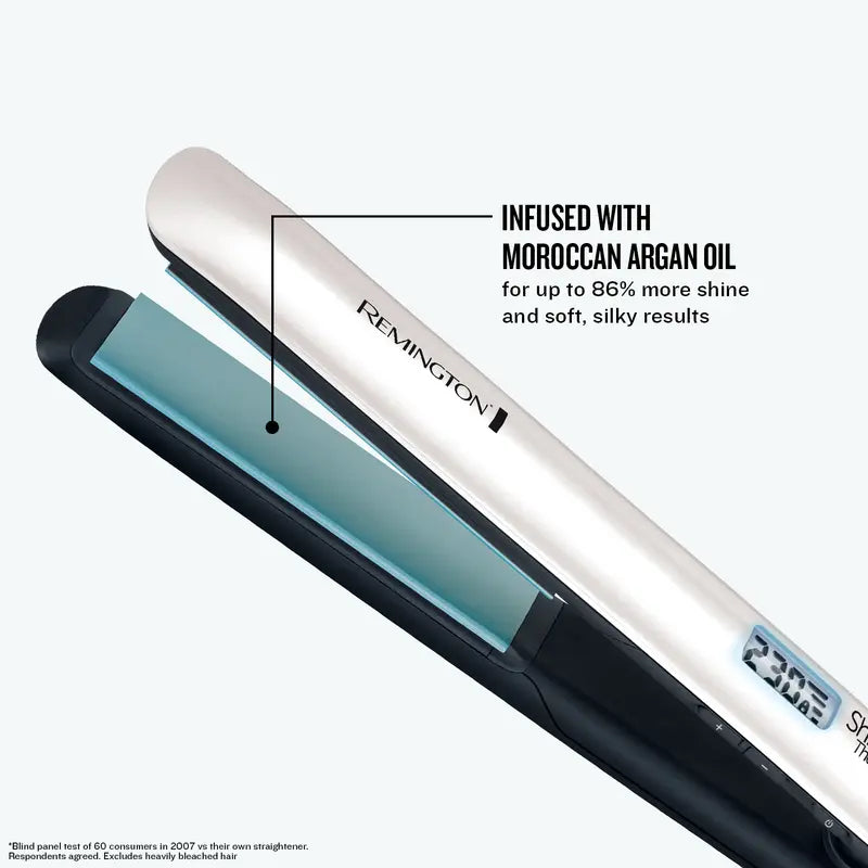 Shine Therapy Hair Straightener – Argan Oil Infused Ceramic Flat Iron with Adjustable Temperature Control