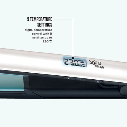 Shine Therapy Hair Straightener – Argan Oil Infused Ceramic Flat Iron with Adjustable Temperature Control