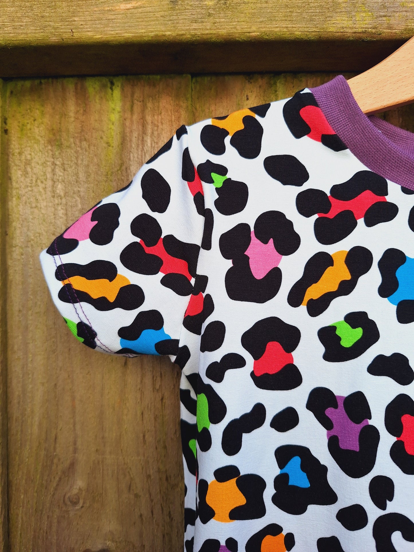 Rainbow Leopard Print Twirly Swirly Dress