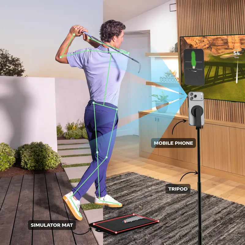 Portable Golf Simulator – No Ball Swing Trainer for Home Practice, Realistic Golf Training Anytime Anywhere