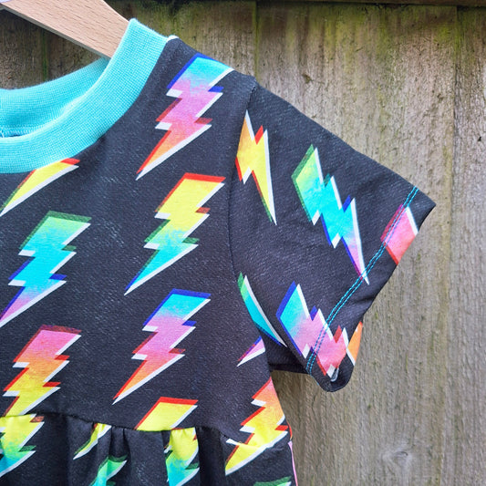 Lightning Bolt Gathered Dress