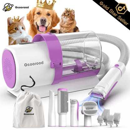 Dog Grooming Vacuum Kit with Brush, Clippers & 2.5L Dust Cup