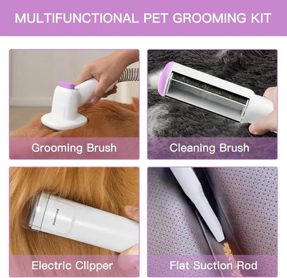 Dog Grooming Vacuum Kit with Brush, Clippers & 2.5L Dust Cup