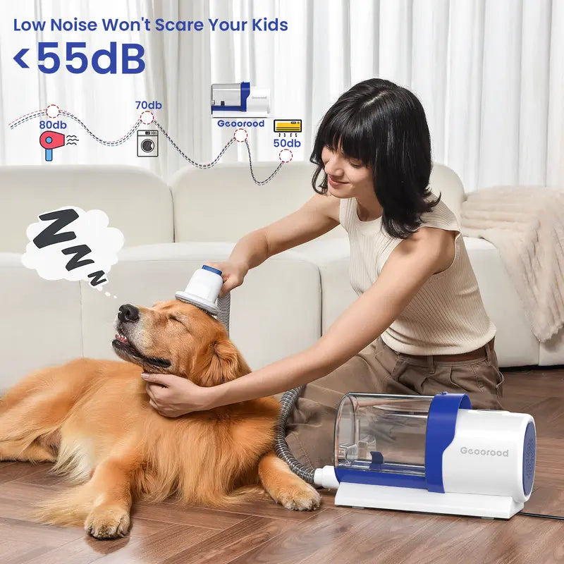 Dog Grooming Vacuum Kit with Brush, Clippers & 2.5L Dust Cup