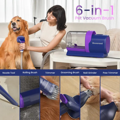 Dog Grooming Vacuum Kit with Brush, Clippers & 2.5L Dust Cup