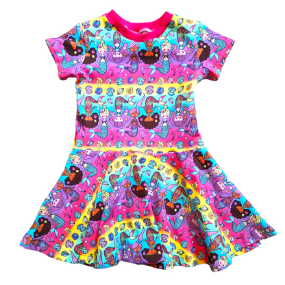 Mermaid Print Twirly Swirly Dress