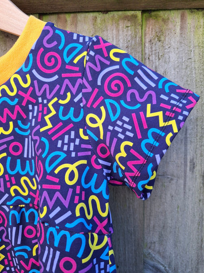 Squiggle Gathered Dress