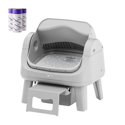 Automatic Self-Cleaning Cat Litter Box with Open-Top Design
