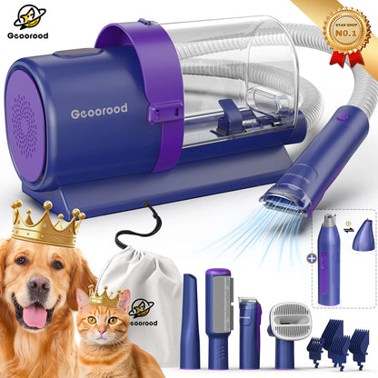 Dog Grooming Vacuum Kit with Brush, Clippers & 2.5L Dust Cup